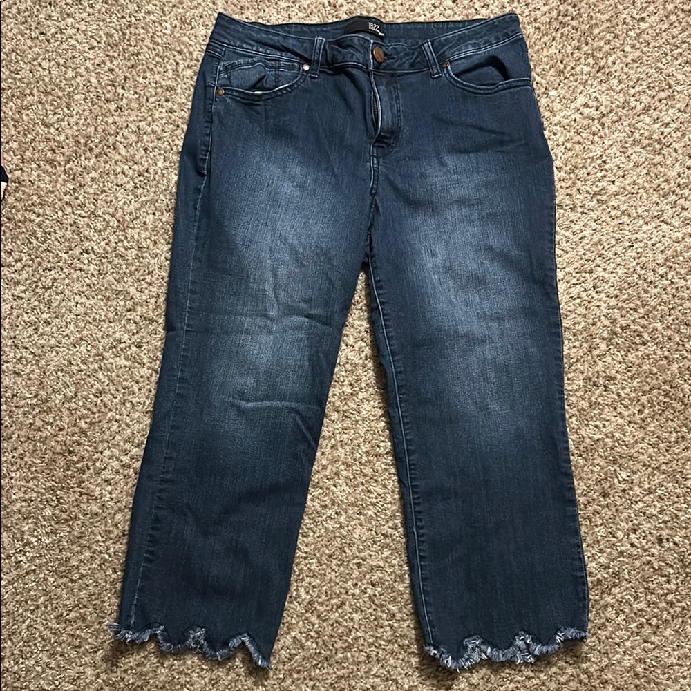 1822 Denim Blue Ankle Cropped Jeans